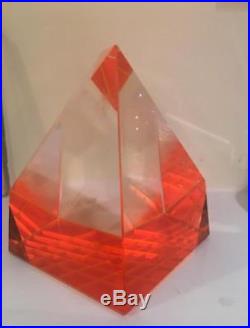 Jak Brewer Paperweight Glass Prisms Handcrafted Pyramid Vtg Piedmont Craftsmen