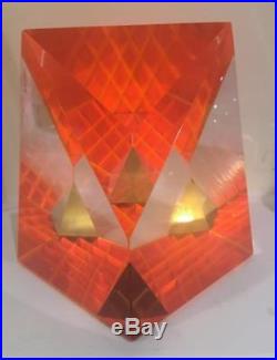 Jak Brewer Paperweight Glass Prisms Handcrafted Pyramid Vtg Piedmont Craftsmen