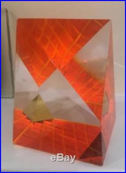 Jak Brewer Paperweight Glass Prisms Handcrafted Pyramid Vtg Piedmont Craftsmen