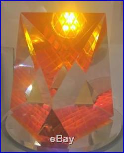 Jak Brewer Paperweight Glass Prisms Handcrafted Pyramid Vtg Piedmont Craftsmen