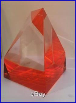 Jak Brewer Paperweight Glass Prisms Handcrafted Pyramid Vtg Piedmont Craftsmen