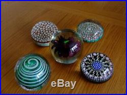 Job Lot Of Vintage Paper weight 1960's Inc Perthshire Langham Glass Murano