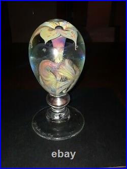 John Barber Large Art Glass Paperweight Sculpture Signed 6.5 inches Vintage 1982