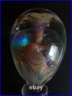 John Barber Large Art Glass Paperweight Sculpture Signed 6.5 inches Vintage 1982