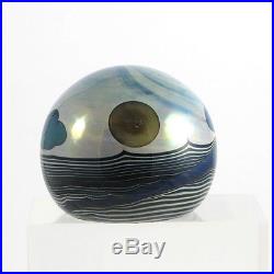 John C. Lewis MOON & CLOUDS Art Glass Paperweight Collectible Vintage 1978