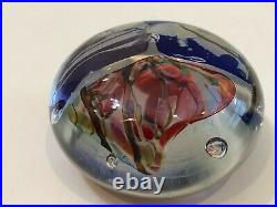John Gerletti 2000 Art Glass Large Hand Blown Paperweight, Signed, 5 Widest