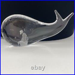Jonah and the Whale Signed Vintage Kosta Boda Lindstrand Art Glass Paper Weight