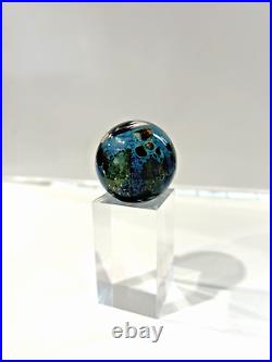 Josh Simpson Planet Marble Paperweight Art Glass