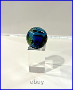 Josh Simpson Planet Marble Paperweight Art Glass