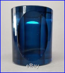 KOSTA BODA Paperweight Mona Morales Schildt Vintage Ventana Blue Art Glass