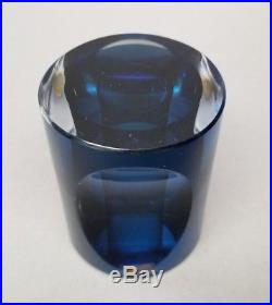 KOSTA BODA Paperweight Mona Morales Schildt Vintage Ventana Blue Art Glass