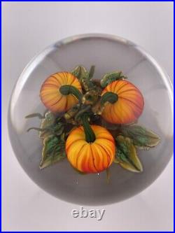 Ken Rosenfeld's Incredible Pumpkin Patch Art Glass Paperweight From 1991