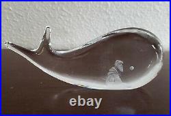 Kosta Boda Jonah And The Whale Glass Figurine Paperweight 98029 5.75 Signed