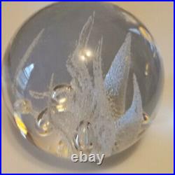 Kosta boda art glass paperweight / globe signed Vikki lindstrom