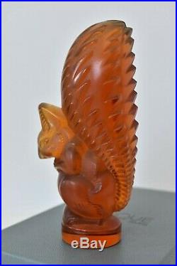 LALIQUE France Vintage Red Amber Squirrel 1183200 Paperweight Ecureuil Figure