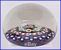 LARGE Unusual VINTAGE Paul YSART Pattern CONCENTRIC Millefiori GLASS Paperweight