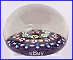 LARGE Unusual VINTAGE Paul YSART Pattern CONCENTRIC Millefiori GLASS Paperweight