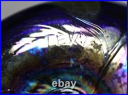 LARGE vintage hand blown aurene iridescent studio art glass G. Levy paperweight
