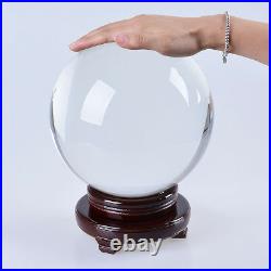 LONGWIN Clear Crystal Glass Ball Sphere Paperweight Photo Props Free Stand 200mm
