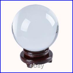 LONGWIN Clear Crystal Glass Ball Sphere Paperweight Photo Props Free Stand 200mm