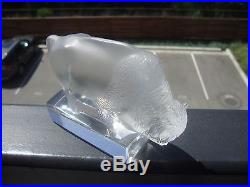 Lalique France Vintage Frosted Crystal Buffalo Bison Signed 5 Paperweight