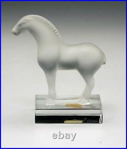 Lalique France Vintage Tang Horse 4 Figurine Paperweight Signed
