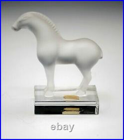 Lalique France Vintage Tang Horse 4 Figurine Paperweight Signed