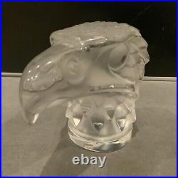 Lalique Tete D'Aigle Eagle Head Crystal Glass Paperweight