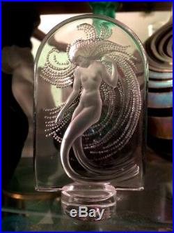 Lalique Vintage Sirene Naiade NUDE WATER SEA NYMPH Seal Glass Cachet Figurine