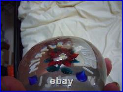 Large Antique Union Glass Lampwork/Frit Paperweight (Myrtle)