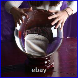 Large Clear Glass Crystal Ball Paperweight Healing Sphere Photo Prop Gift 250mm