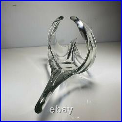 Large Glass Sculpture Ornament Vintage Solid Retro Curved Clear Paperweight 60cm
