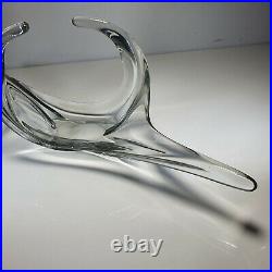 Large Glass Sculpture Ornament Vintage Solid Retro Curved Clear Paperweight 60cm