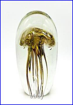 Large Nautical Jellyfish Glass Paperweight