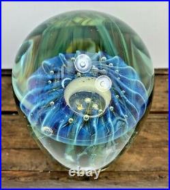 Large Signed Robert Eickholt Jellyfish Art Glass Paperweight 2005