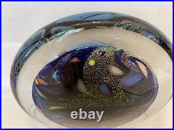 Large Signed Rollin Karg Art Glass Paperweight 11 Diameter 1996