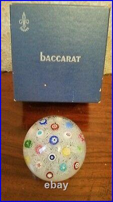 Large Vintage Baccarat Spaced Millefiori on Lace Paperweight 1972
