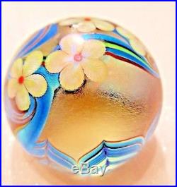 Large Vintage ORIENT AND FLUME FLOWER PAPERWEIGHT ARTIST SIGNED-1980