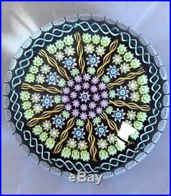 Large Vintage Perthshire Millefiori 10 Spoke art glass paperweight. Outstanding