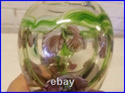 Likely Italian Art Glass Vase Paperweight with Floral Decorations
