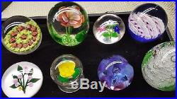 Lot Of 8 Vintage & Antique Glass Paperweights
