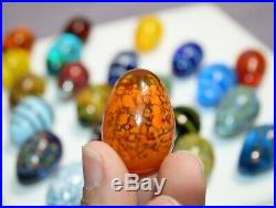 Lot of (24) Miniature Murano Glass Blown Eggs Vintage Art