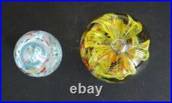Lot of 5 vintage glass paperweights