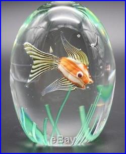 Lovely LARGE Vintage MURANO Cenedese FISH Aquarium Art Glass PAPERWEIGHT