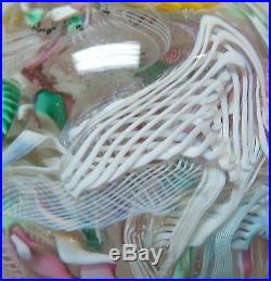 Lovely Vintage Murano Latticino Millefiori Confetti Art Glass Paperweight