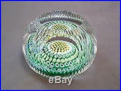 Lovely Vintage Whitefriars Glass Faceted Millefiori 1976 Date Cane Paperweight