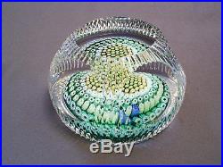 Lovely Vintage Whitefriars Glass Faceted Millefiori 1976 Date Cane Paperweight