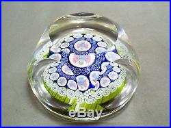 Lovely Vintage Whitefriars Glass Faceted Millefiori Christmas 1975 Paperweight