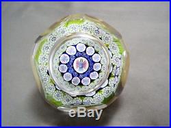 Lovely Vintage Whitefriars Glass Faceted Millefiori Christmas 1975 Paperweight