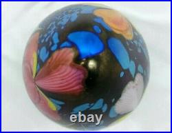 Ltd Ed Orient & Flume Lg Iridescent Egg withIrises Paperweight #41/500
